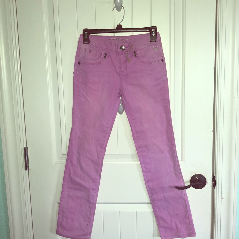 Justice pinkish purple jeans
